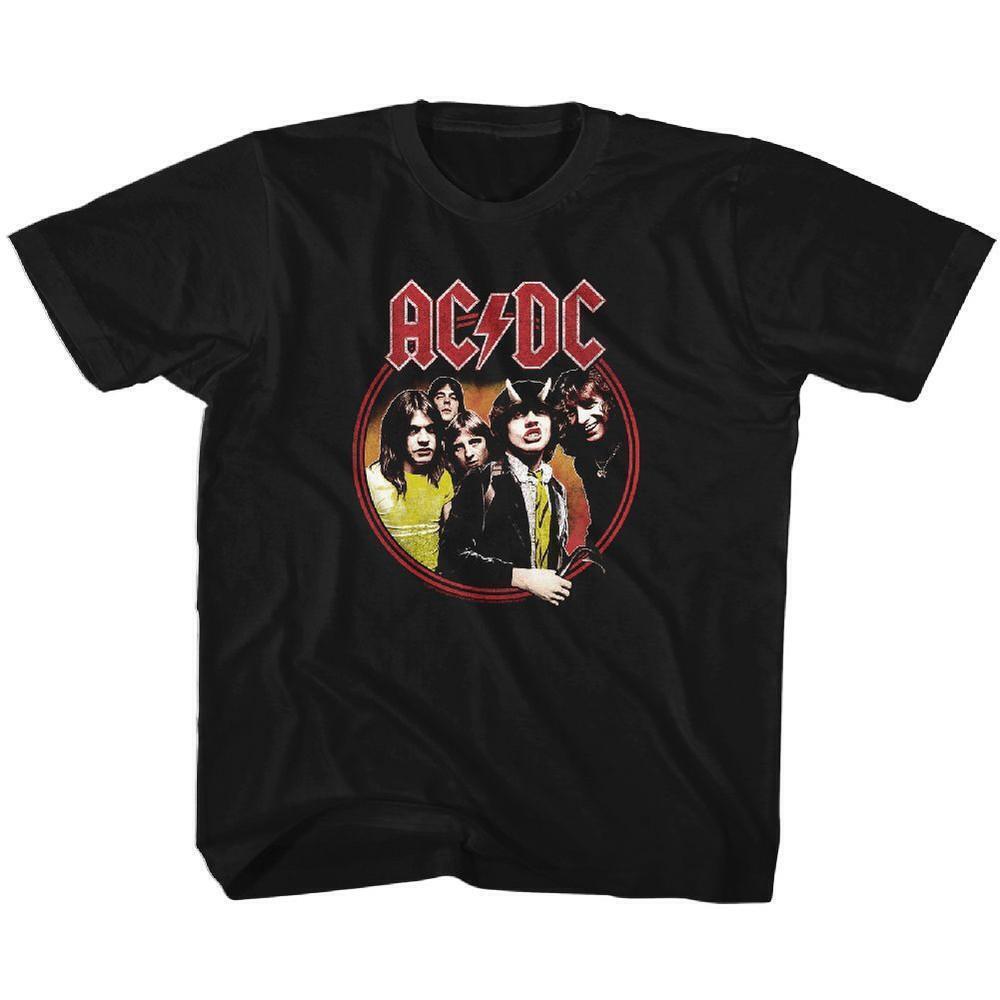 Acdc Highway To Hell Circle Black Childrens T Shirt